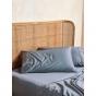 Linen House Nara Bamboo Cotton 400TC Sheet Set | Super King | Bluestone