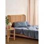 Linen House Nara Bamboo Cotton 400TC Sheet Set | Super King | Bluestone