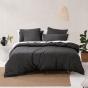 Linen House Nara European Pillowcase 65x65cm | Charcoal