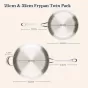 Anolon EverLast Tri-Ply Clad Stainless Steel Induction Fry Pan Set | 2 Piece