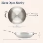 Anolon EverLast Tri-Ply Clad Stainless Steel Induction Open Stirfry Pan with Helper Handle | 32cm