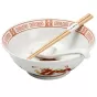 Omotenashi Chuka Dragon Red Ramen Bowl 19.5cm with Chopsticks & Spoon | Gift Set