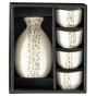 Omotenashi Doban Tamasudare Sake Set Matte White | Sake & 4 Cups
