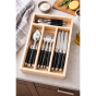 André Verdier Laguiole Debutant Black Cutlery Set with Tray | 24 Piece
