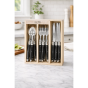 André Verdier Laguiole Debutant Black Cutlery Set with Tray | 18 Piece