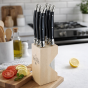 André Verdier Laguiole Debutant Black Steak Knife with Block | 6 Piece
