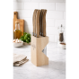 André Verdier Laguiole Debutant Toasted Oak Steak Knife with Block | 6 Piece