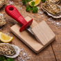 André Verdier Poseidon Oyster Knife with Wooden Block | Red