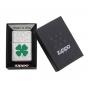 Zippo Lucky Four Leaf Clover Design High Polish | Chrome