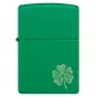 Zippo Four Leaf Clover Design | Green Matte
