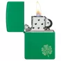 Zippo Four Leaf Clover Design | Green Matte