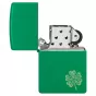 Zippo Four Leaf Clover Design | Green Matte