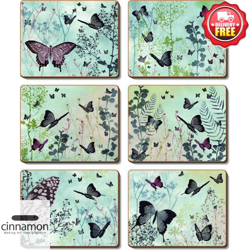 Cinnamon Spring Kaleidoscope Butterfly Cork Backed Placemats Set of